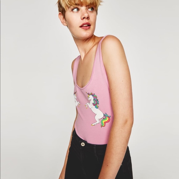 PRICE FIRM! NWT ZARA Unicorn Bodysuit - Picture 3 of 7